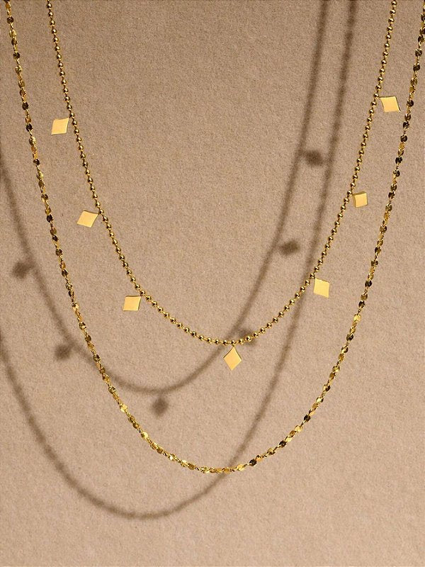 Colar Duplo Délicatesse Banhado a Ouro 18k