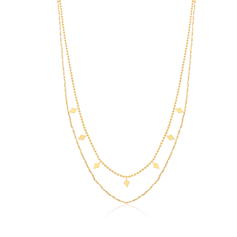 Colar Duplo Délicatesse Banhado a Ouro 18k