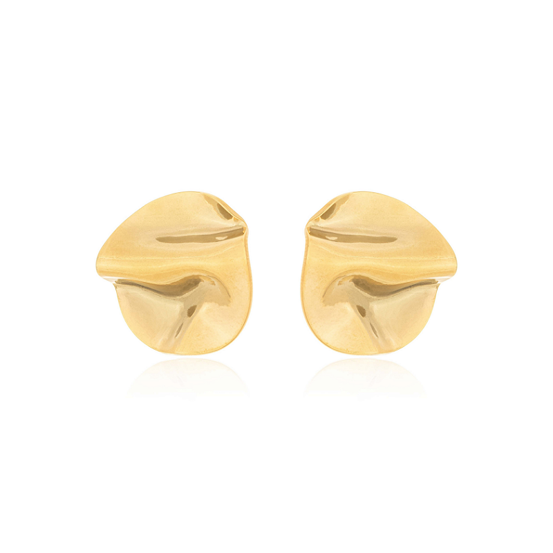 Brinco Ondulado Banhado a Ouro 18k