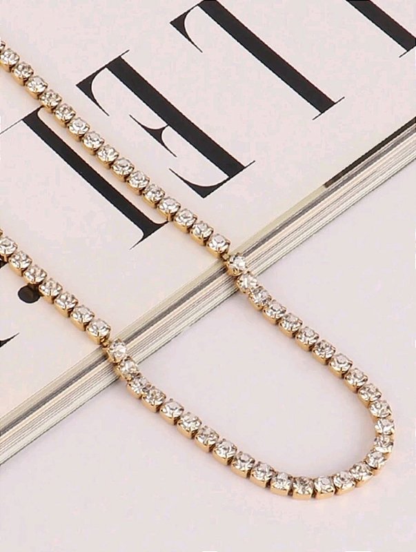 Colar Riviera 4mm Banhado a Ouro 18k