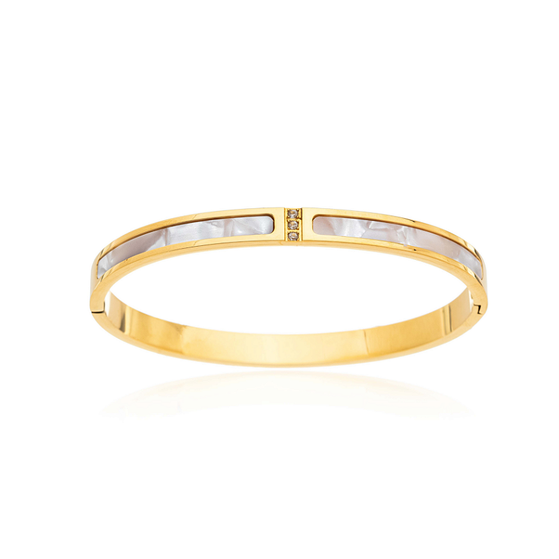 Bracelete Madrepérola Banhado a Ouro 18k