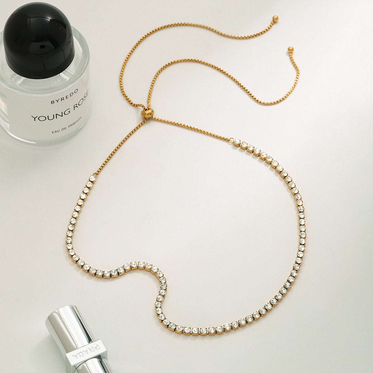 Colar Riviera 4mm Regulável Banhado a Ouro 18k