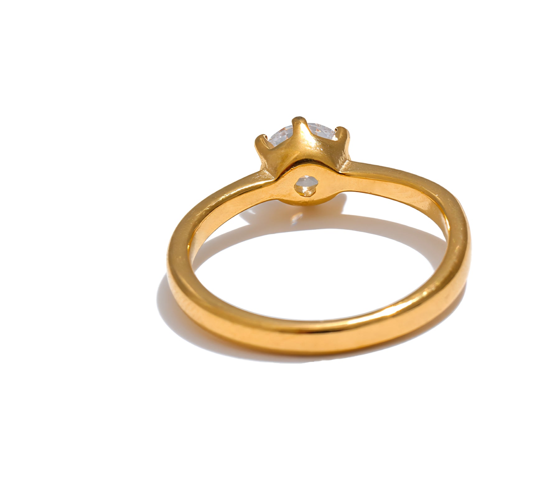 Anel Solitário Zircônia 5mm Banhado a Ouro 18k