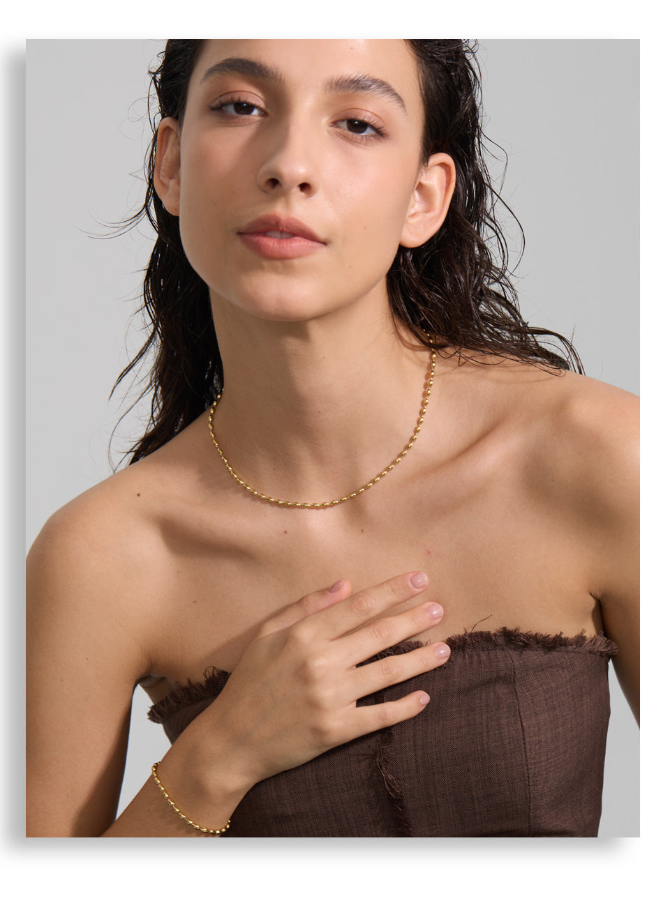 Colar Bolinhas Banhado a Ouro 18k