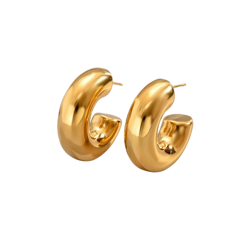 Brinco Argola C Maxi Banhado a Ouro 18k