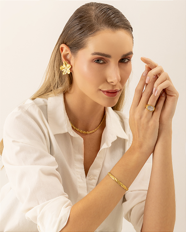 Pulseira Entrelaços Banhada a Ouro 18k