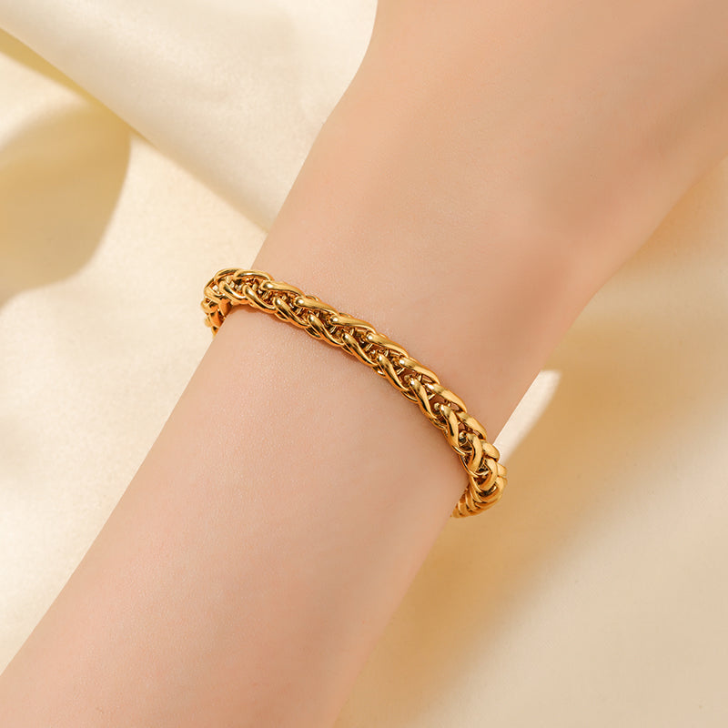 Pulseira Malha 3D Banhada a Ouro 18k