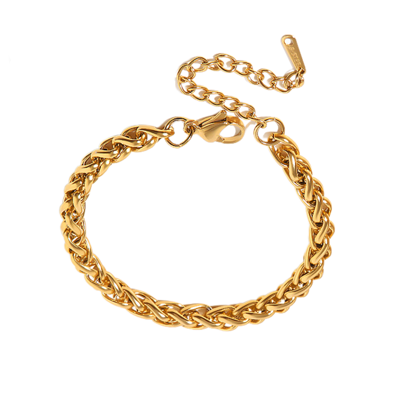 Pulseira Malha 3D Banhada a Ouro 18k