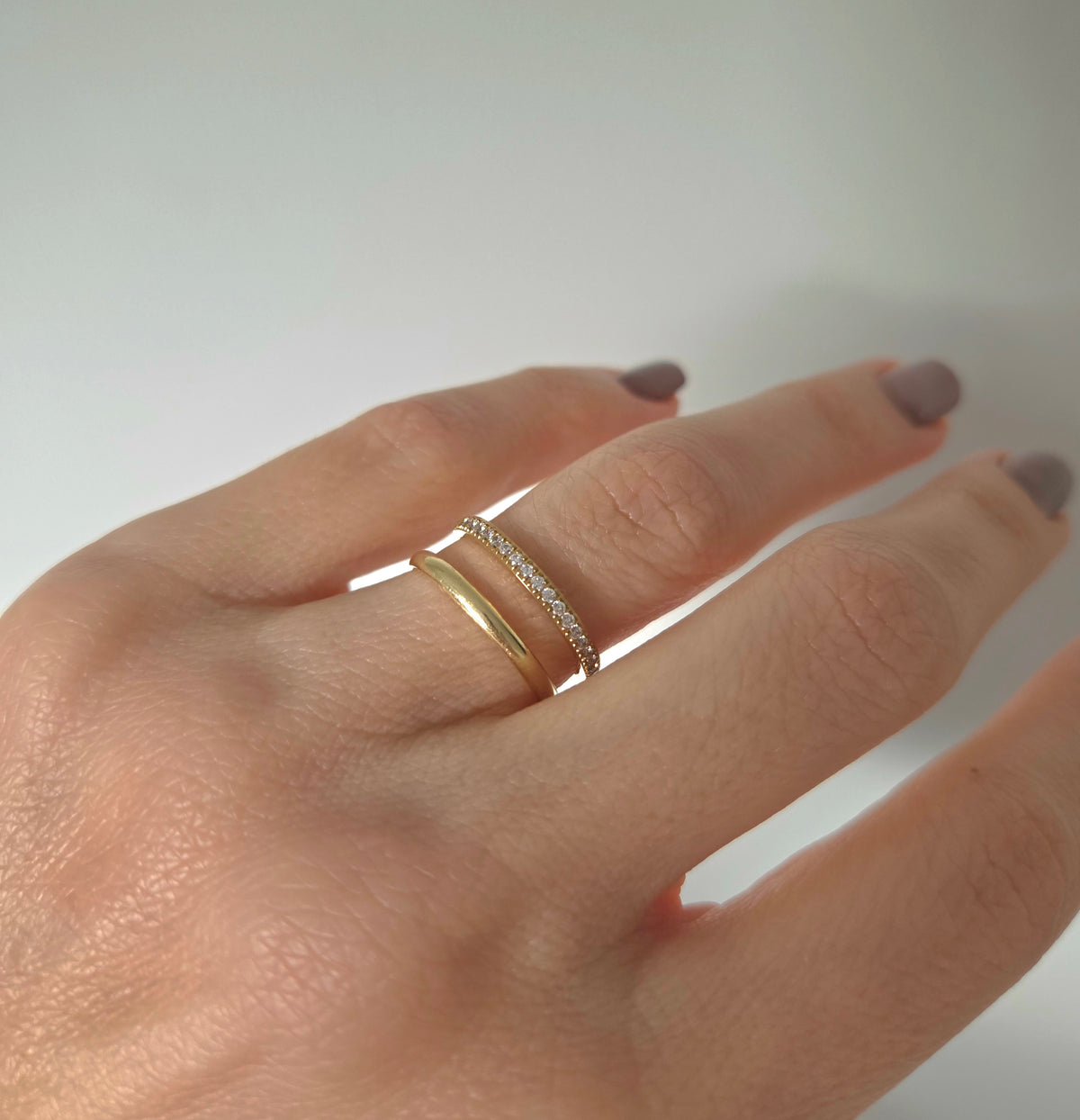 Anel Aparador Cravejado Delicado Banhado a Ouro 18k