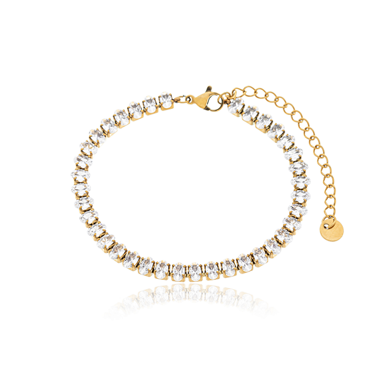 Pulseira Riviera Navete Banhada a Ouro 18k