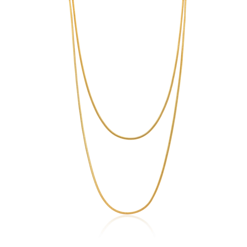 Colar Longo Corda de Violão Banhado a Ouro 18k