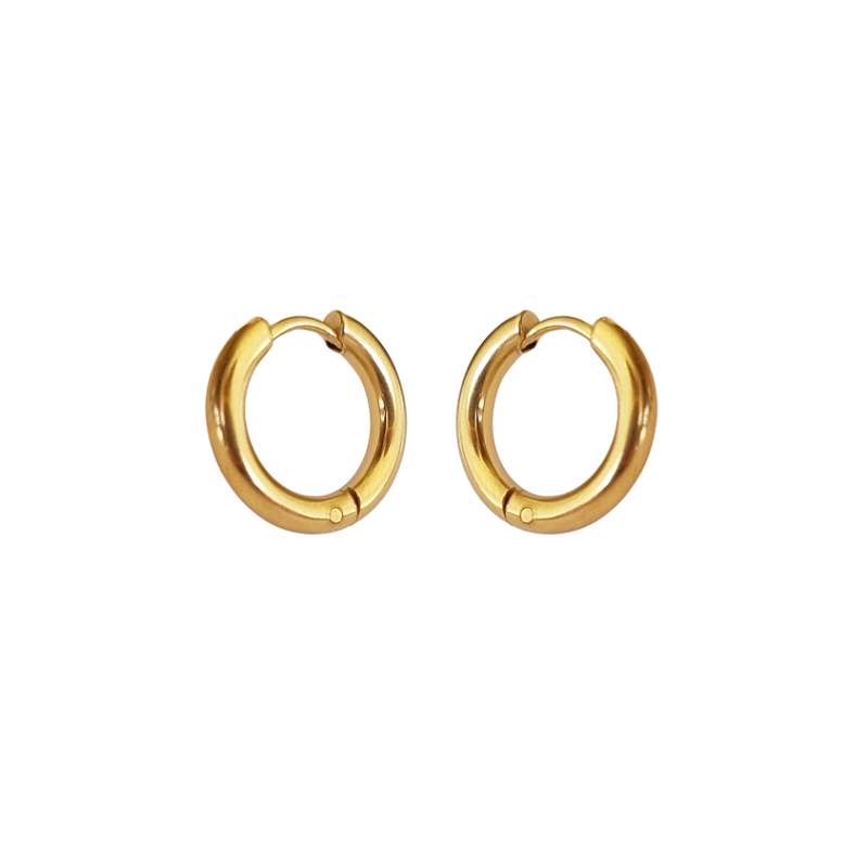 Brinco Argolinha Lisa G (1,5cm) Banhado a Ouro 18k