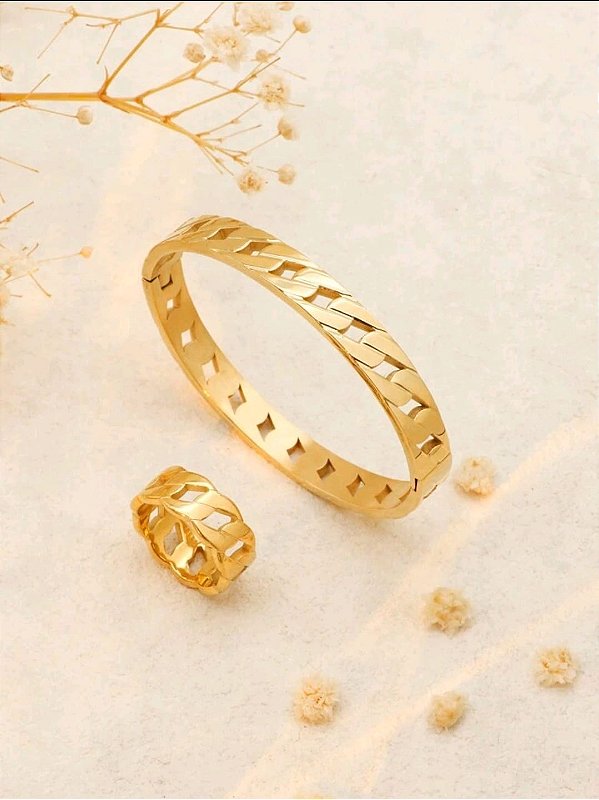 Bracelete Correntaria Banhado a Ouro 18k