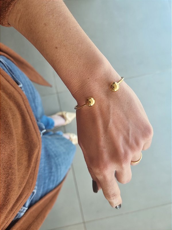 Bracelete Esferas Banhado a Ouro 18k