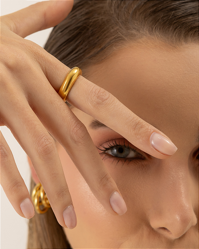 Anel Duna Banhado a Ouro 18k