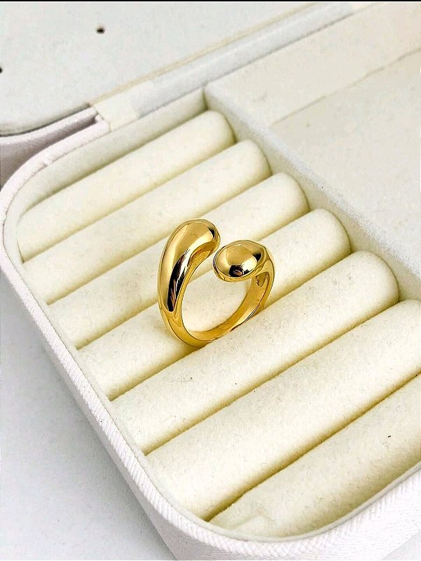 Anel Abraço Banhado a Ouro 18k
