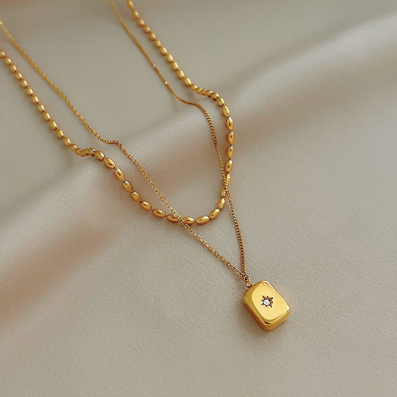 Colar Duplo Caixinha de Estrela Banhado a Ouro 18k