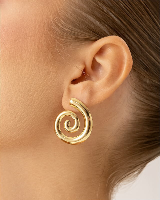 Brinco Caracol Banhado a Ouro 18k