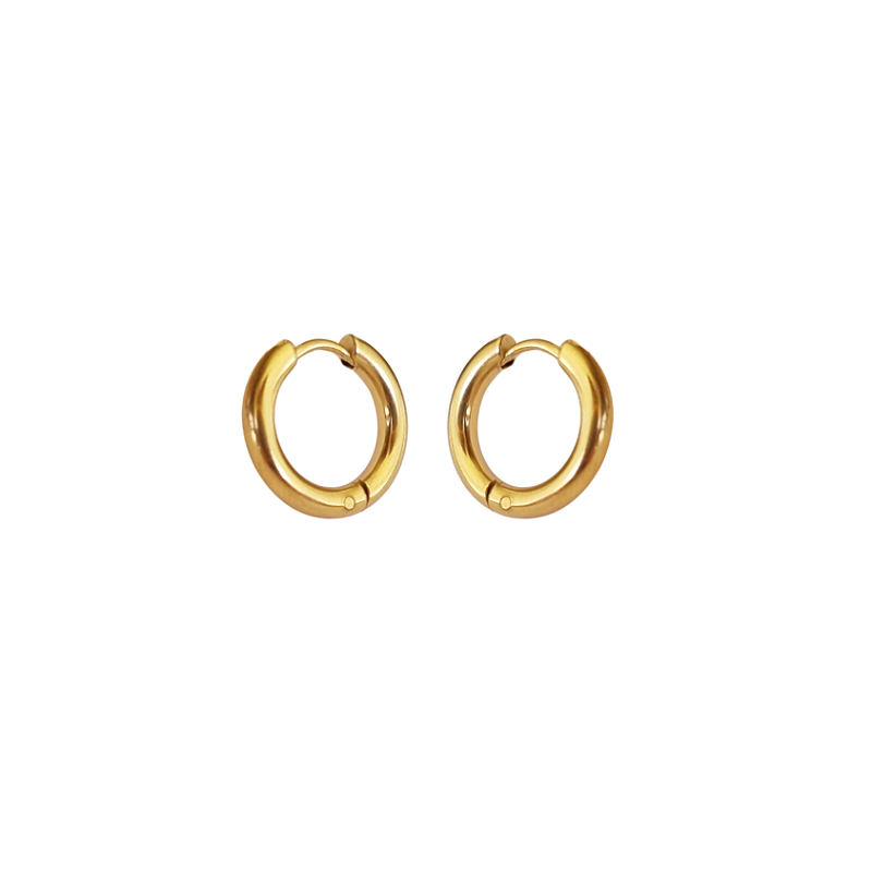 Brinco Argolinha Lisa M (1,3cm) Banhado a Ouro 18k