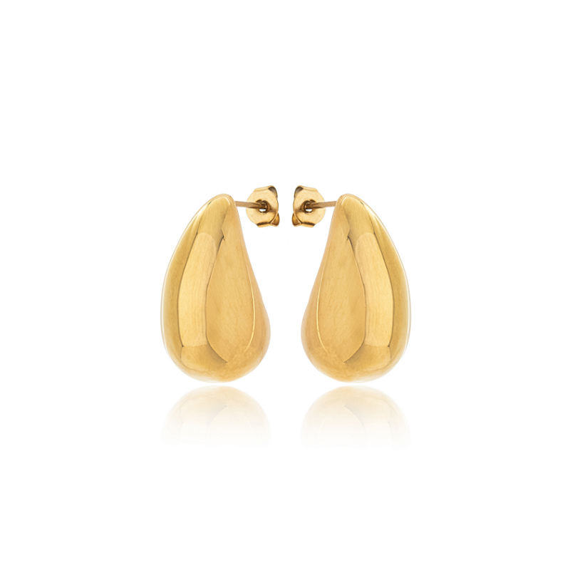 Brinco Gota Média Banhado a Ouro 18k