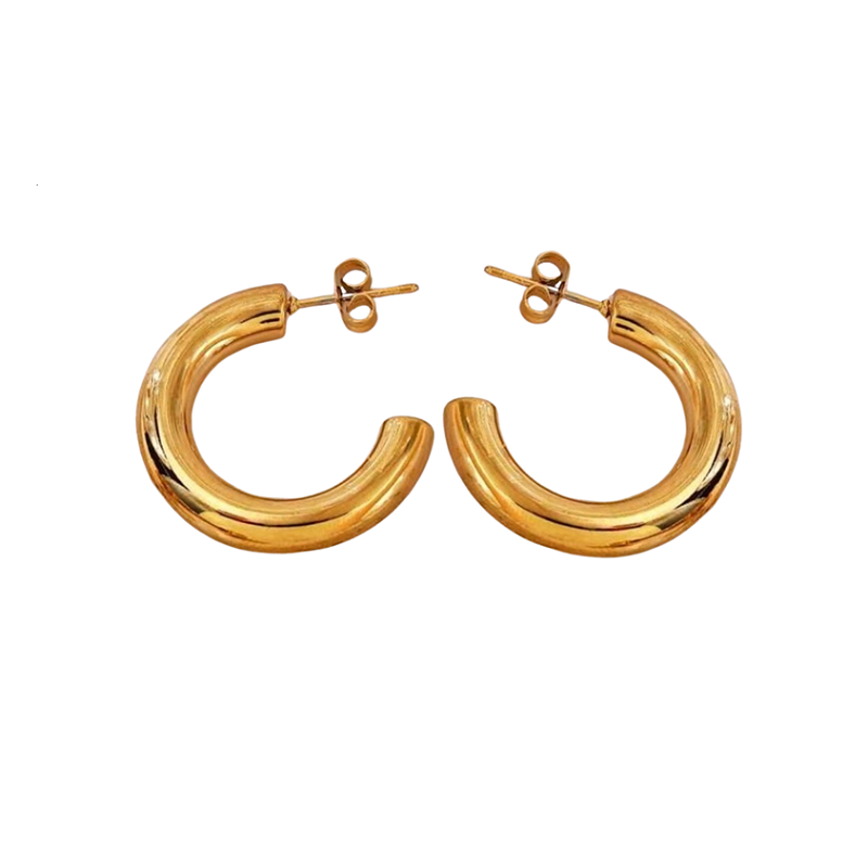 Brinco Argola Clássica 2,5cm Banhado a Ouro 18k