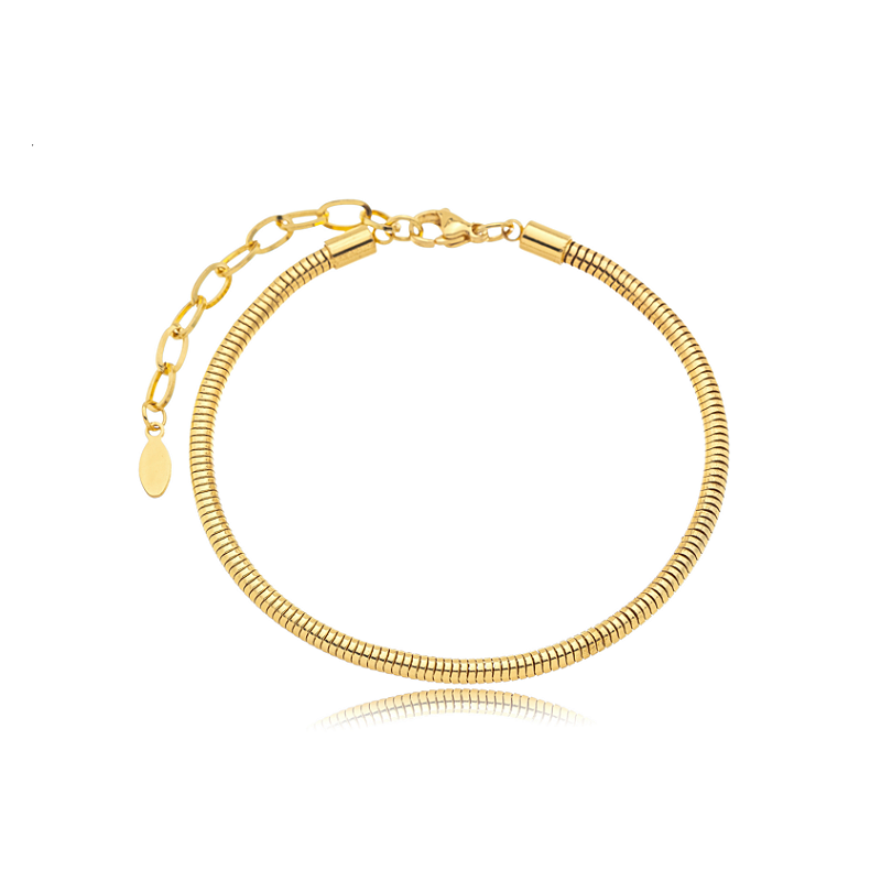 Pulseira cordão de pandora banhada a ouro 18k