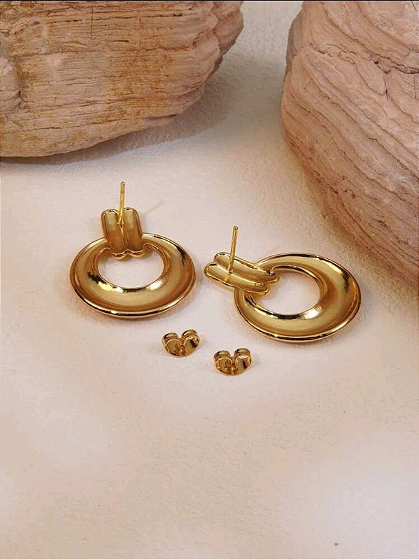 Brinco Hailey Banhado a Ouro 18k