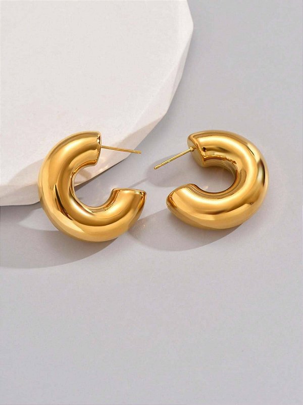 Brinco Argola C Maxi Banhado a Ouro 18k