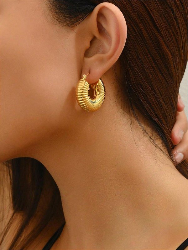 Brinco Argola Caracol Maxi Banhado a Ouro 18k
