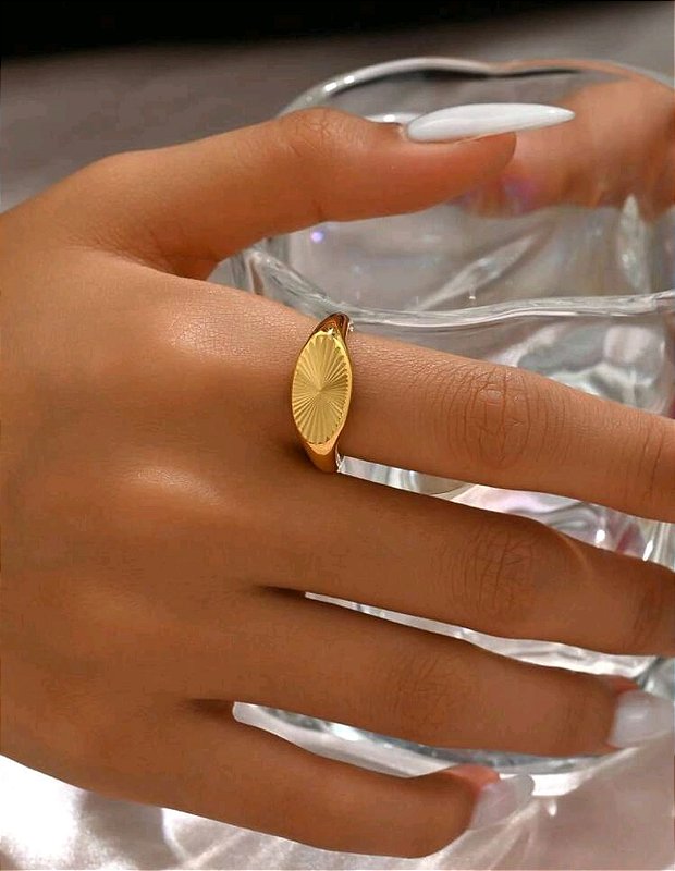 Anel Amanhecer Banhado a Ouro 18k