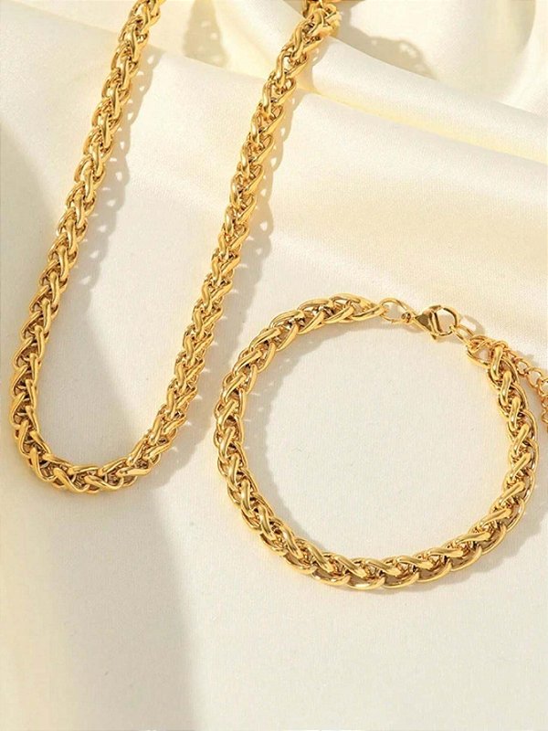 Colar Malha 3D Banhado a Ouro 18k