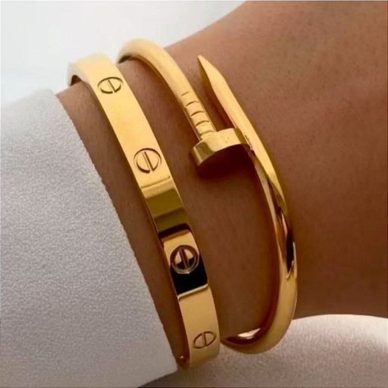 Bracelete Prego Banhado a Ouro 18k