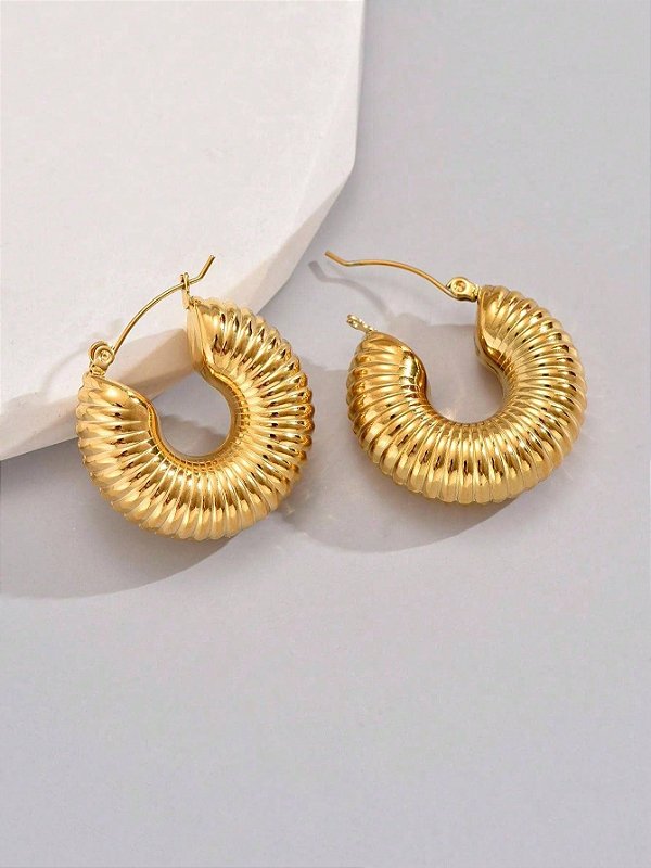 Brinco Argola Caracol Maxi Banhado a Ouro 18k