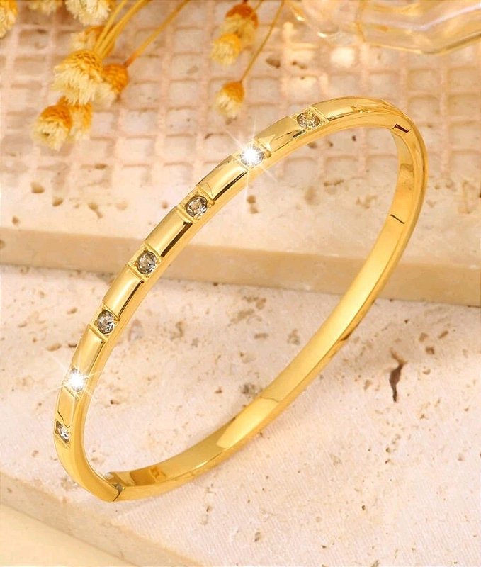 Bracelete Pontos de Luz Banhado a Ouro 18k