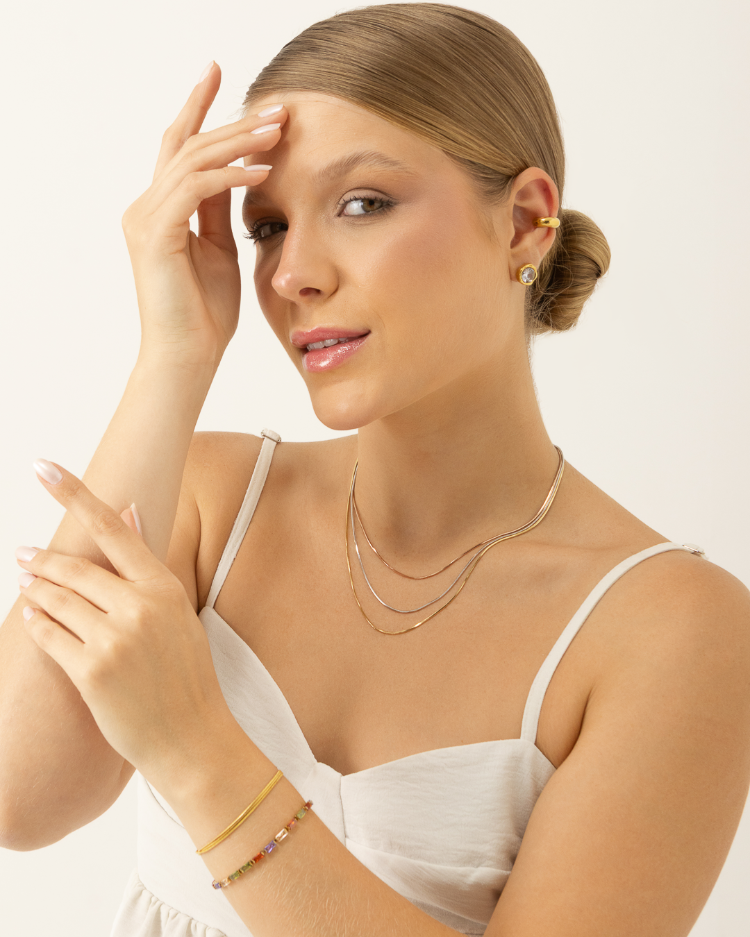 Piercing de Encaixe Clássico Banhado a Ouro 18k (2 peças)