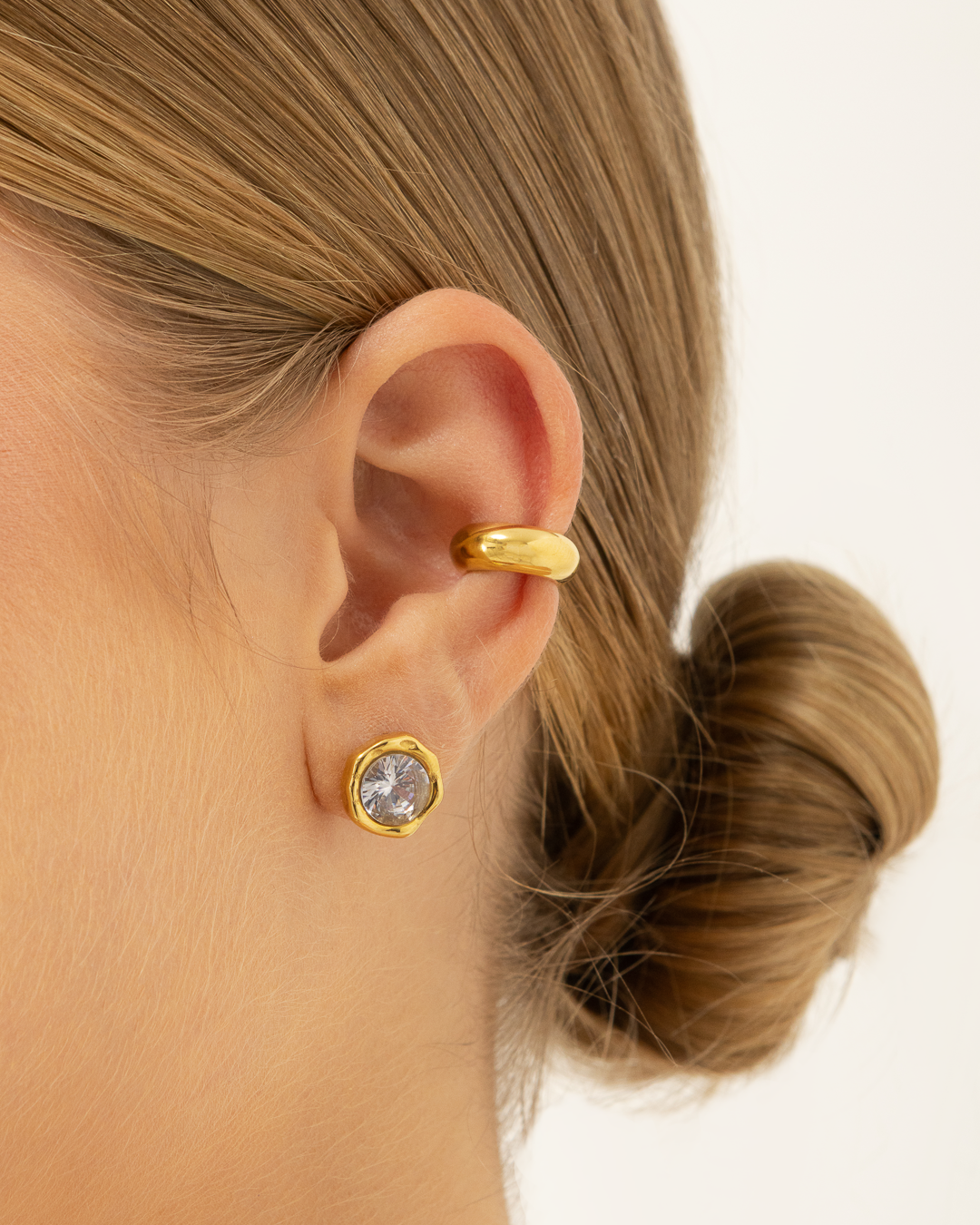 Piercing de Encaixe Clássico Banhado a Ouro 18k (2 peças)