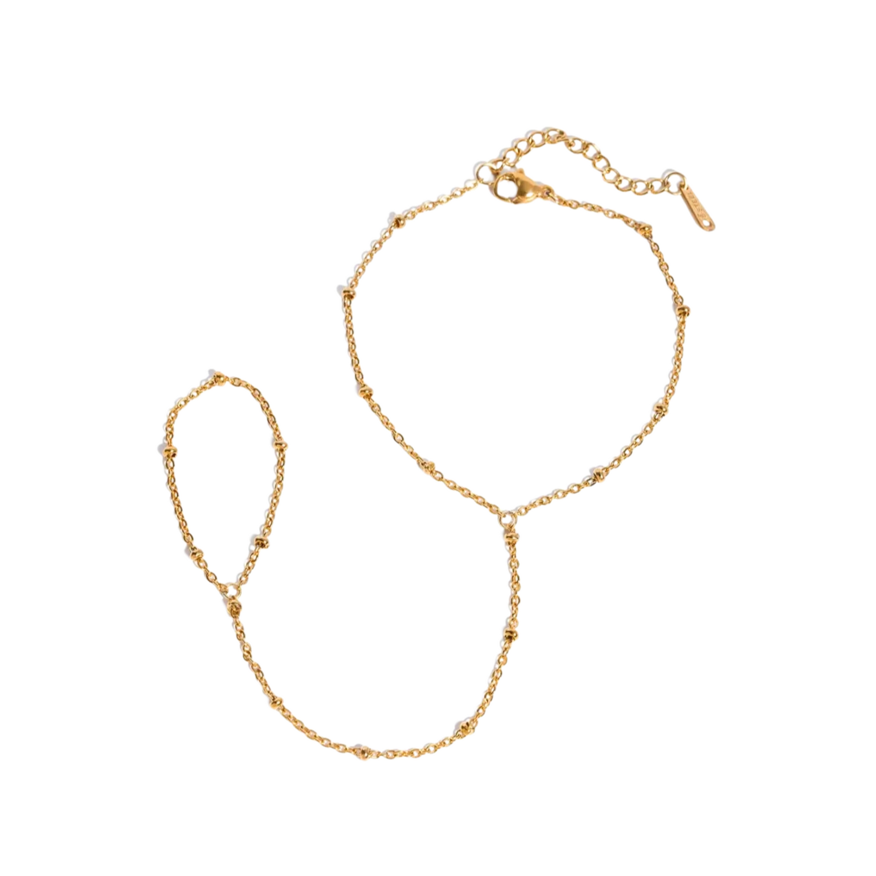 Pulseira de Mão Mini Esferas Banhada a Ouro 18k