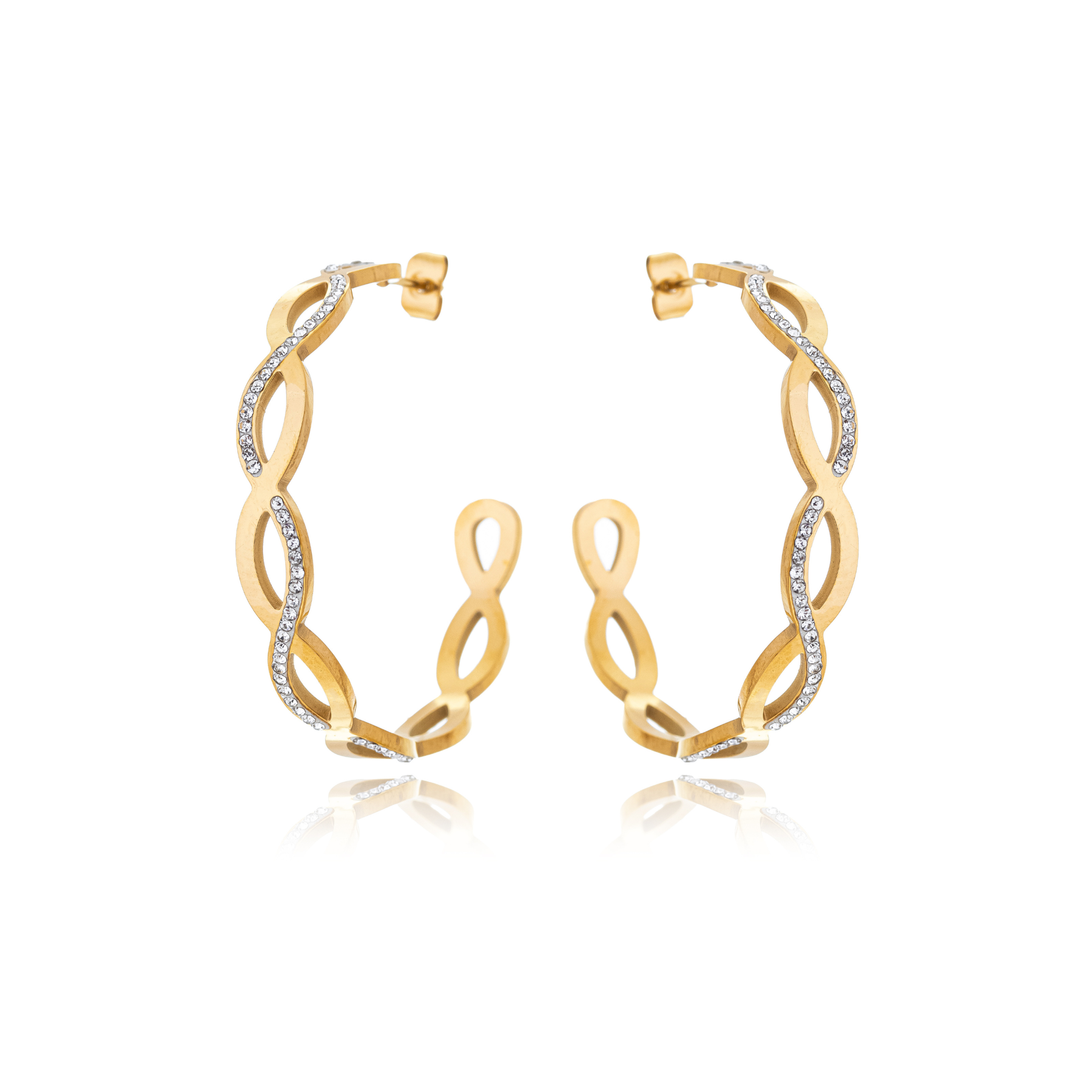 Brinco Argola Entrelaços Banhado a Ouro 18k