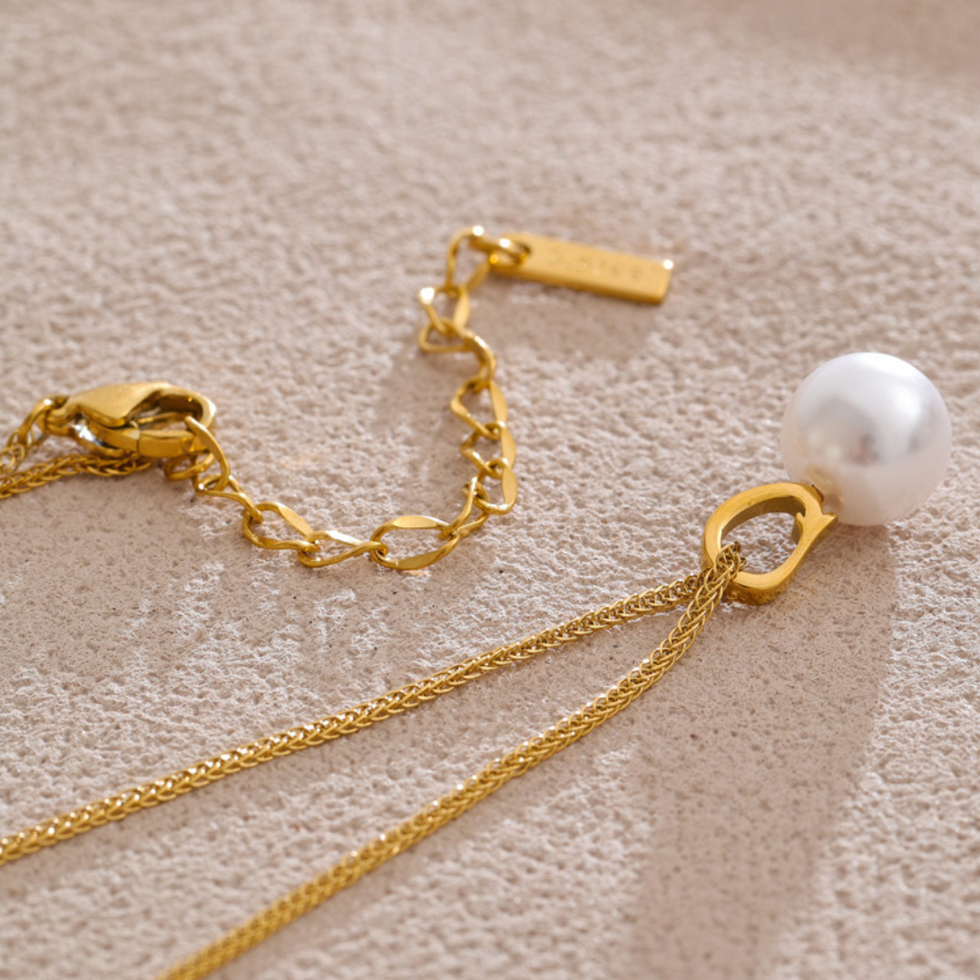 Colar Pérola Única Banhado a Ouro 18k