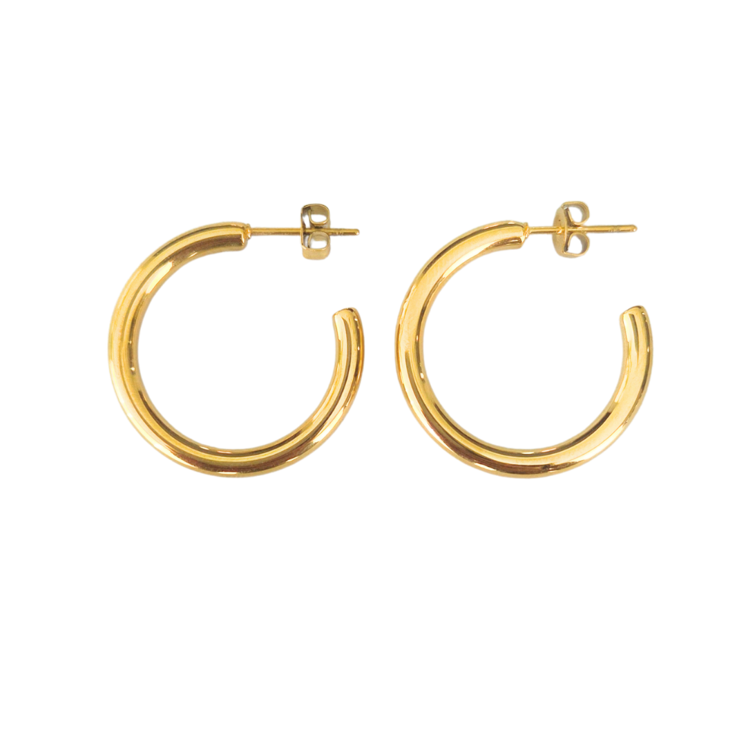 Brinco Argola Clássica 2,5cm Banhado a Ouro 18k