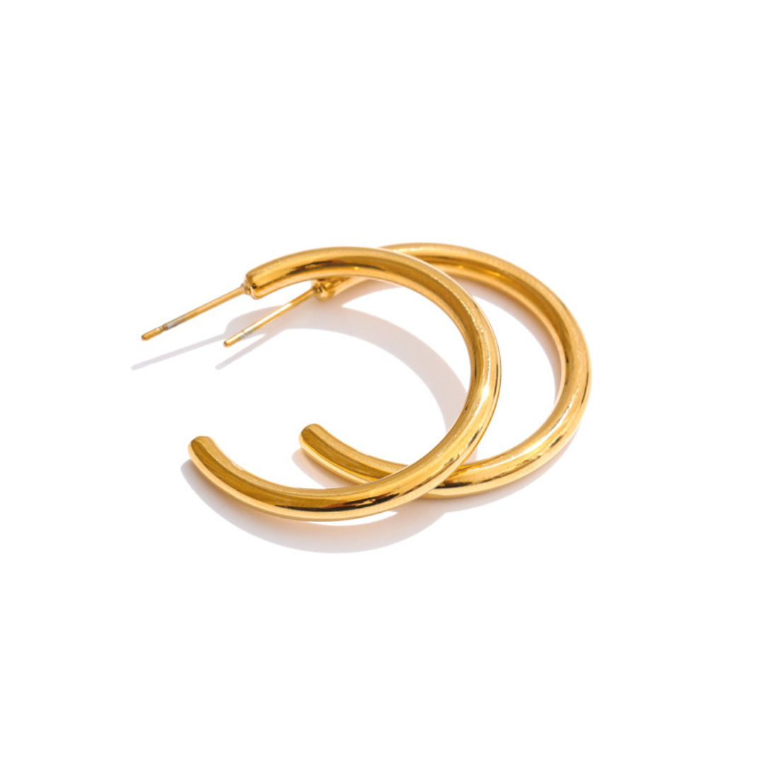 Brinco Argola Clássica 2,5cm Banhado a Ouro 18k