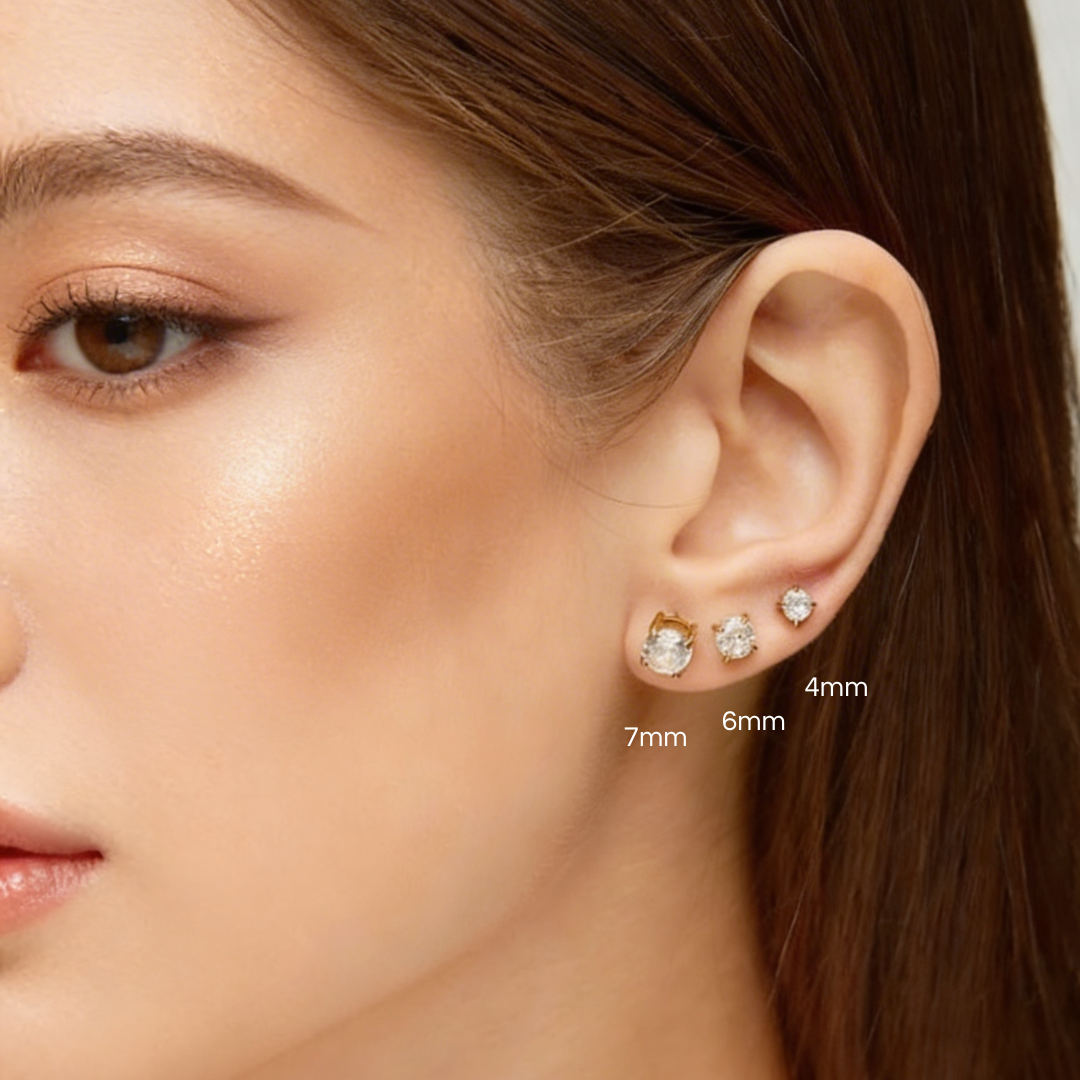 Brinco Trio Zircônias Banhado a Ouro 18k