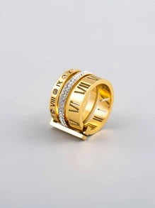 Anel Triplo Roma Banhado a Ouro 18k
