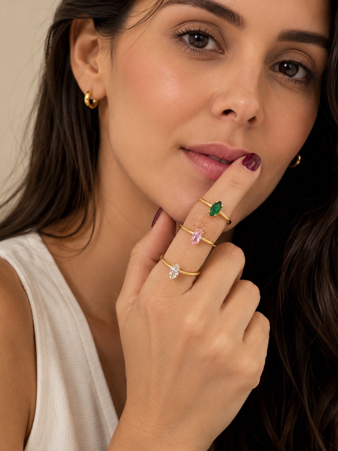 Anel Ajustável Zircônia Cristal Banhado a Ouro 18k