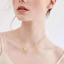 Colar Círculos Entrelaçados Banhado a Ouro 18k