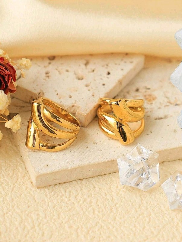 Anel Encontro Banhado a Ouro 18k