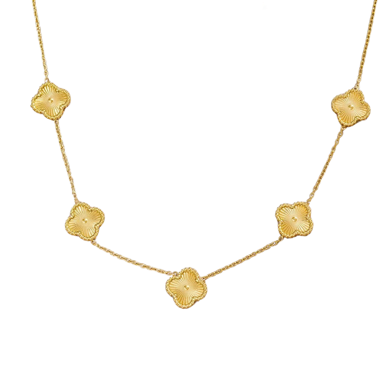 Colar Trevos Dourados Banhado a Ouro 18k