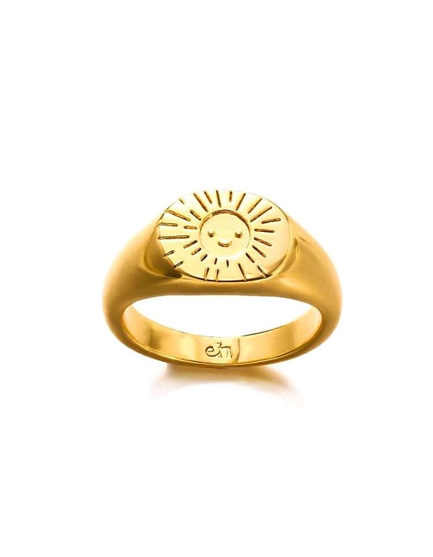 Anel Sol Banhado a Ouro 18k