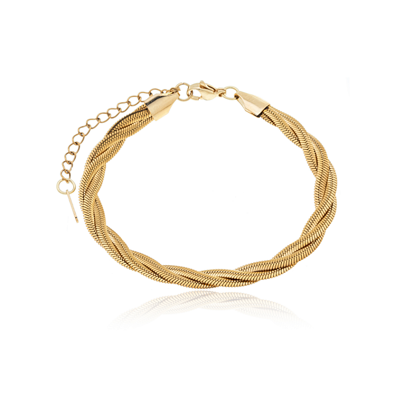 Pulseira Entrelaços Banhada a Ouro 18k