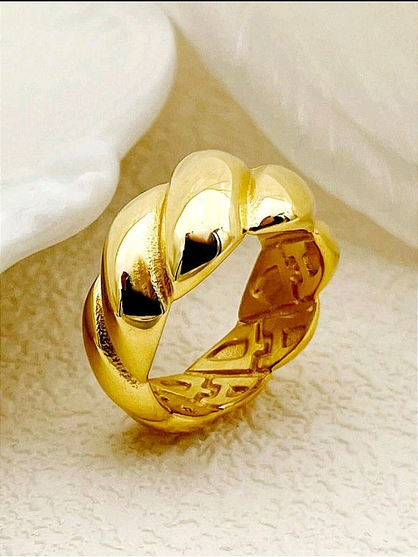 Anel Croissant Banhado a Ouro 18k